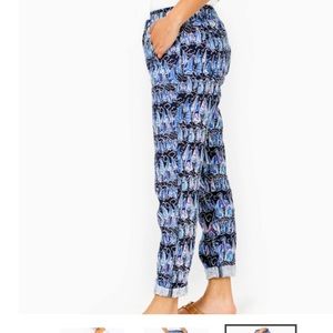 Lilly Pulitzer mid rise linen taron pant sails and stripes